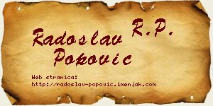 Radoslav Popović vizit kartica